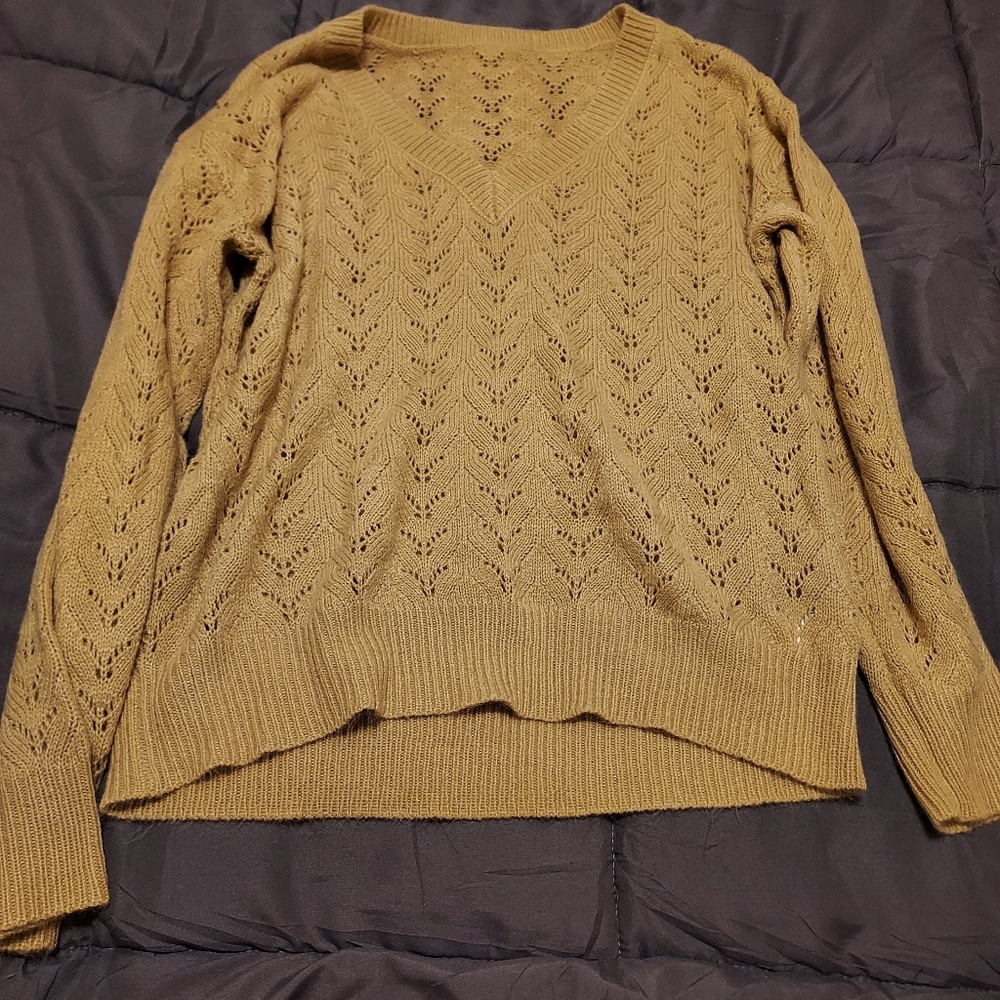 Knit pointelle sweater
